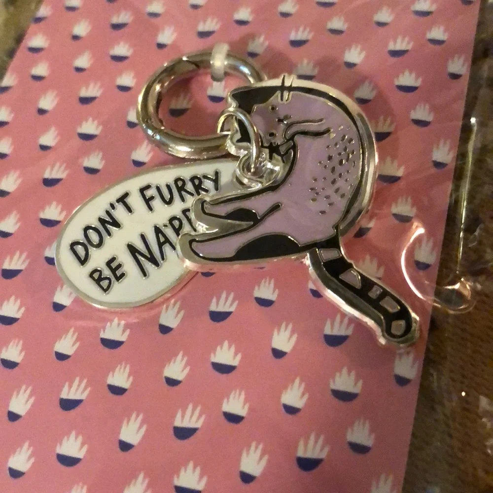Magenta Don’t Furry Be Nappy Enamel Pet Charm